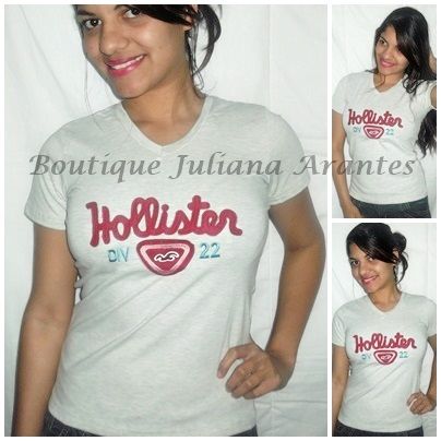 Baby Look Hollister cinza